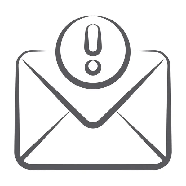 Προειδοποίηση Ηλεκτρονικής Αλληλογραφίας Εικονίδιο Ειδοποίησης Ηλεκτρονικού Ταχυδρομείου Στυλ Γραμμής — Διανυσματικό Αρχείο
