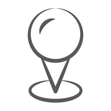 Düzenlenebilir doğrusal biçimdeki pin simgesini haritala, gps işaretleyici 