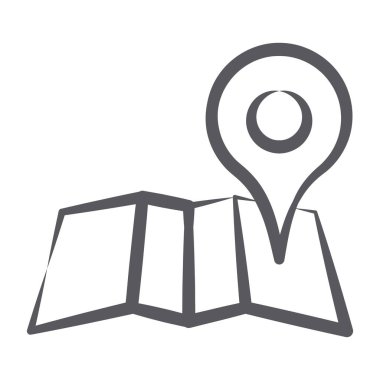 Kağıt haritasında konum haritası simgesi biçimi, işaretçi 