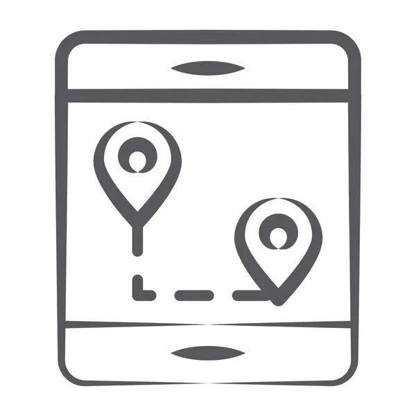 Düzenlenebilir Biçimdeki Mobil Harita Vektörü Navigasyon Uygulaması — Stok Vektör