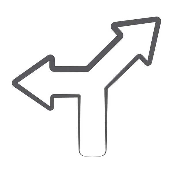 Ikona Sloučení Silnice Upravitelném Stylu — Stockový vektor