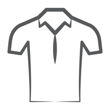 Satır vektöründe yarım kollu polo gömlek simgesi 