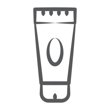 Yüz yıkama simgesinin satır tasarımı, düzenlenebilir vektör 