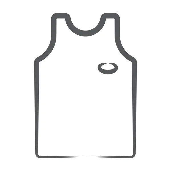 Icono Camiseta Sin Mangas Estilo Línea — Vector de stock