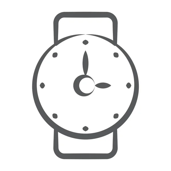 Muñeca Icono Del Reloj Diseño Línea Reloj Portátil — Vector de stock