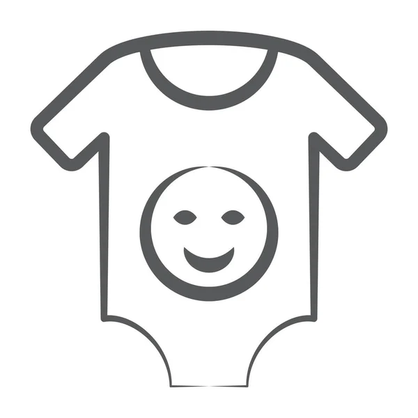 Ein Linienvektordesign Von Baby Strampler Symbol Onesie Vektor — Stockvektor