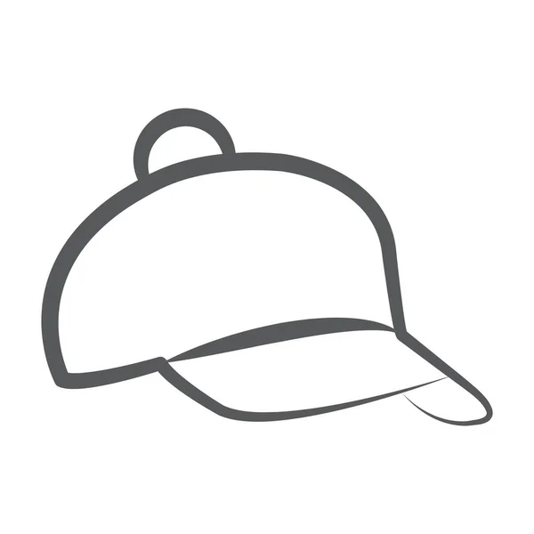 Sport Cap Icoon Modern Met Hand Getekend Ontwerp Hoofddeksel Vector — Stockvector