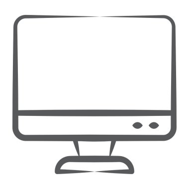 Lcd monitörü, düzenlenebilir biçimdeki bilgisayar aksesuarının doğrusal vektör biçimi 