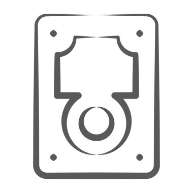 Modern doğrusal stilde bir sabit disk simgesi biçimi 