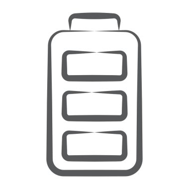 Doğrusal vektörde mobil pil şarj konsepti simgesi 