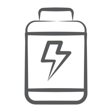 Doğrusal vektörde pil şarj konsepti simgesi 