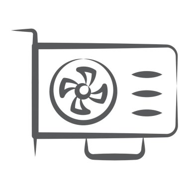 Modern doğrusal tarzda bir grafik kartı vektörü, genişleme kartı 