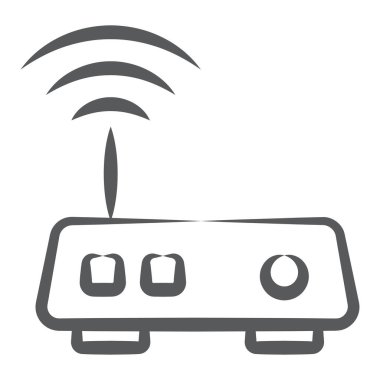 Sinyal yönlendirici simgesi doğrusal biçim, modem 