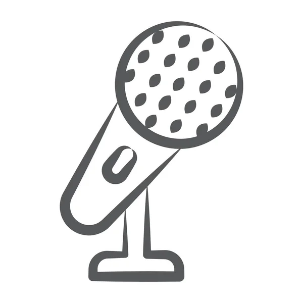Cantando Vetor Microfone Design Linear —  Vetores de Stock