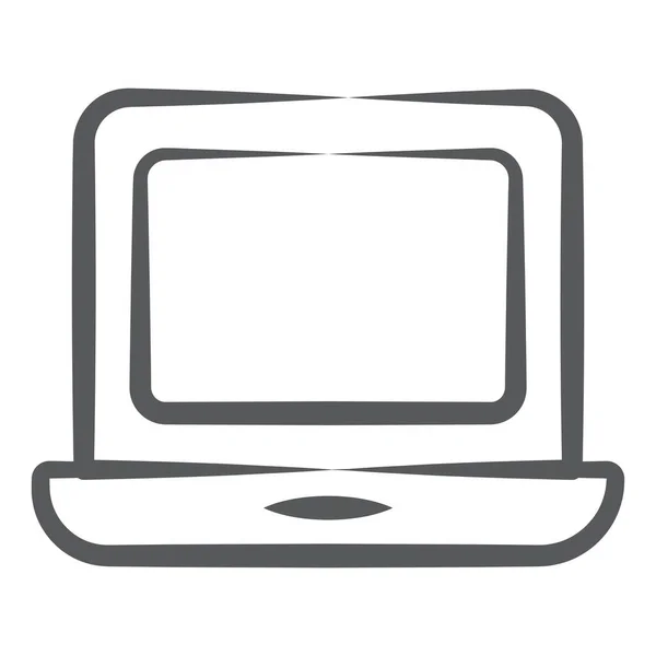 Notebook Laptop Elettronico Stile Lineare — Vettoriale Stock