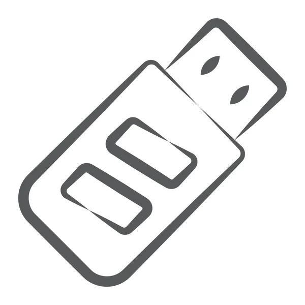 Periférico Estilo Usb Vector Pendrive Icono Lineal — Vector de stock