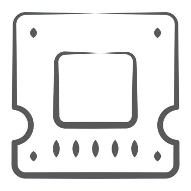 Modern doğrusal tarzda bir anakart vektörü, dijital çip