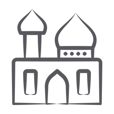 Kutsal ibadethane, harici mimar camiyi çizgi simgesinde gösteriyor