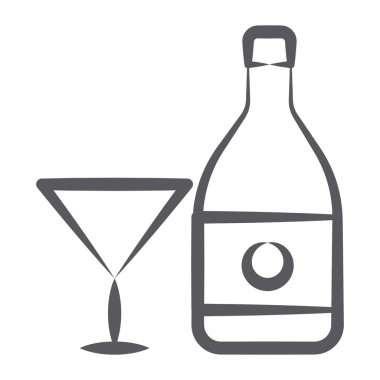 Fırça darbesi stili cam kaplı şarap şişesi.