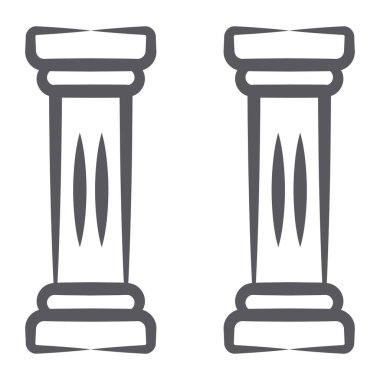Fırça darbesiyle dizayn edilmiş vintage sütunların simgesi