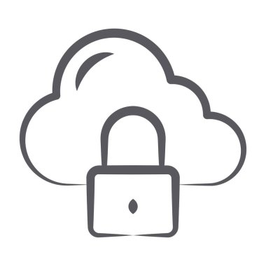 Bulut kilidinin fırça darbesi simgesi, buluta kilitlen