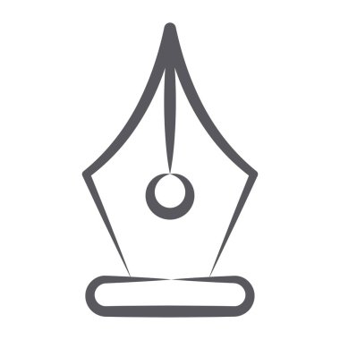 Fırça darbesiyle dizayn edilmiş kalem ucu simgesi