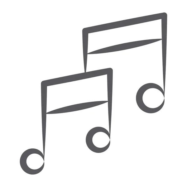 Музыкальные Ноты Нарисованные Мазком Кисти Значок Строки — стоковый вектор