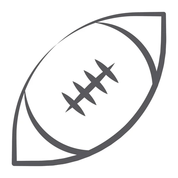 Bola Esférica Que Denota Rugby Línea Icono — Vector de stock