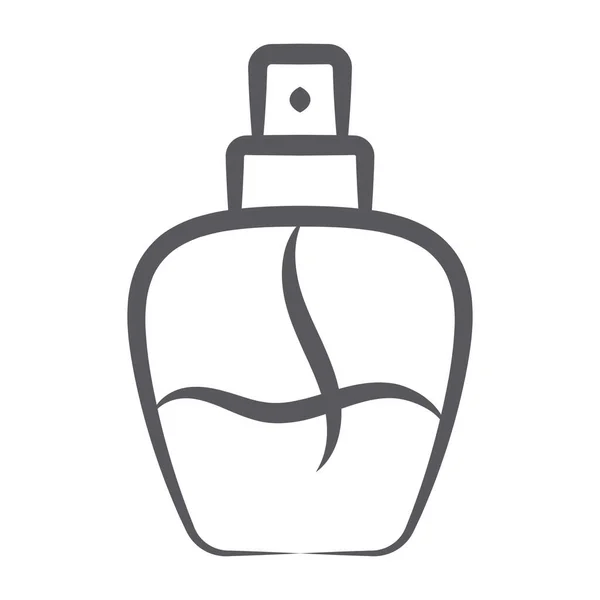 Bir Çizgi Simgesinde Parfüm Şişesi Fırça Darbesi Vektörü — Stok Vektör