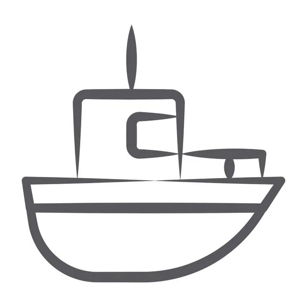 Line Icon Ship Watercraft — Stock Vector