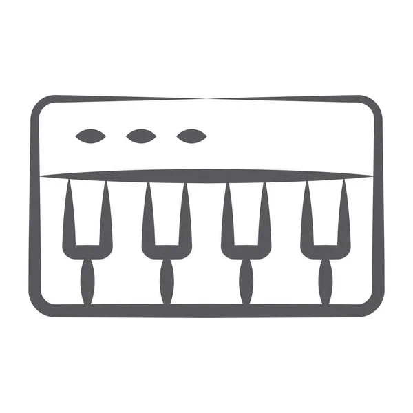 Clavier Musical Icône Piano Ligne — Image vectorielle