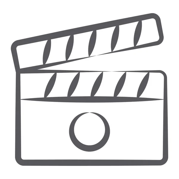 Clapperboard Abierto Para Hacer Cine Icono Línea — Vector de stock