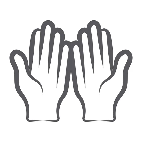 Ícone Mãos Oração Design Vetor Linha —  Vetores de Stock