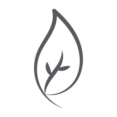 Karaağaç yaprağının bir vektörü, eko modern doğrusal şekilde ayrılsın  