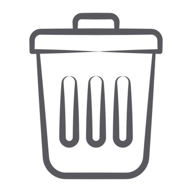 Modern doğrusal çöp tenekesi, çöp kutusu simgesi 