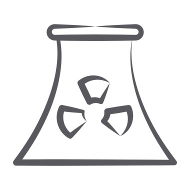 Doğrusal biçimde nükleer santral simgesi, elektrik santralinin düzenlenebilir vuruşu 