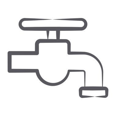 Musluk ikonu stili, su hortumu. 