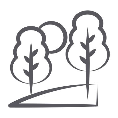 Ormanı resmeden ağaçlar olan bir manzara. 