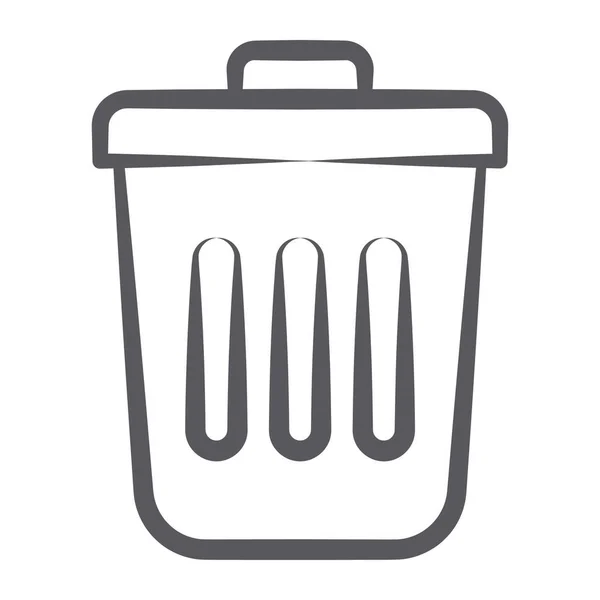Modern Doğrusal Çöp Tenekesi Çöp Kutusu Simgesi — Stok Vektör