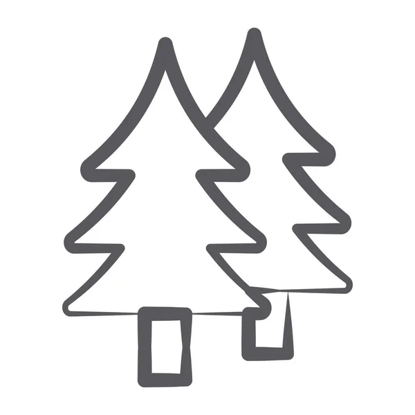 Fir Tree Icon Wild Forest Editable Style — Stock Vector