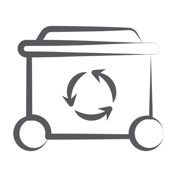 Proces Recyklace Odpadu Koncepce Opětovného Použití Odpadu — Stockový vektor