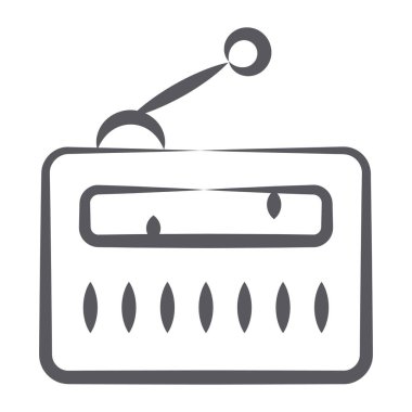 Radyo set simgesi tasarımı, modern el Darwin stilinde radyo grafiği 