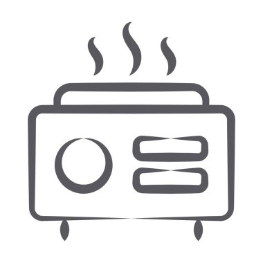 Elektronik tost makinesi simgesi, mutfak aletlerinin düzenlenebilir vektörü