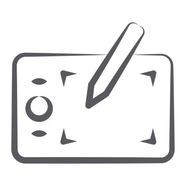 Dijital resim için dijitalleştirici simge tasarımı, grafik kalem tableti 