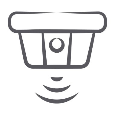 Duman sinyalleri algılayan sensör, karalama tasarımında duman sensörü simgesi 