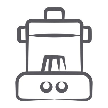 Elektrik basınçlı düdüklü tencere ikonunun düzenlenebilir çizim vektör tasarımı