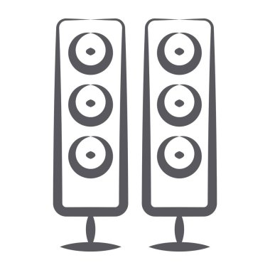 Karalama dizaynında ses ses sisteminin simgesi, el çizimi vektörü 