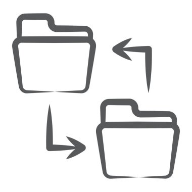 Veri aktarım konsepti olan dizin, satır simgesi