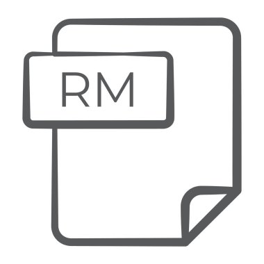 Satır vektör tasarımında rm dosyasının simgesi 