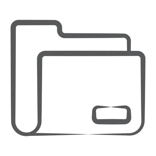 Data Storage Folder Line Icon — Stock Vector